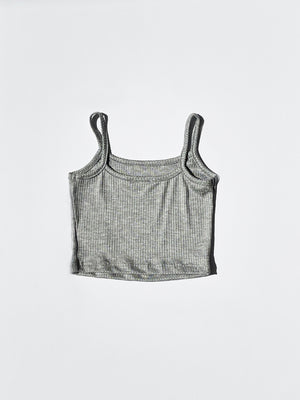 GIRLS HEATHER GREY SPAGHETTI TANK TOP