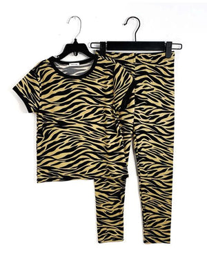 ZEBRA PRINT TOP AND LEGGINGS SET
