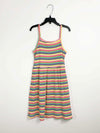 GIRLS YELLOW STRIPED SHORT SLEEVE FRONT TIE TOP