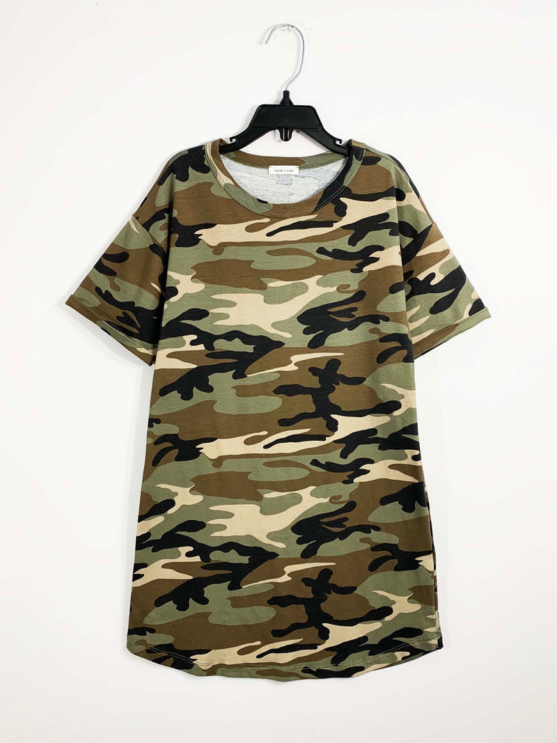 ARMY PRINT T-SHIRT DRESS CHLOE AND CAMI ARMY PRINT T-SHIRT DRESS CHLOE AND CAMI