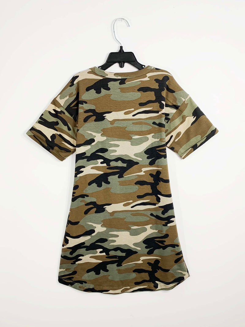 army shirt dress 2-Way Short Sleeve Shirt Dress in Army Green // PerfectDD Army Green / XS